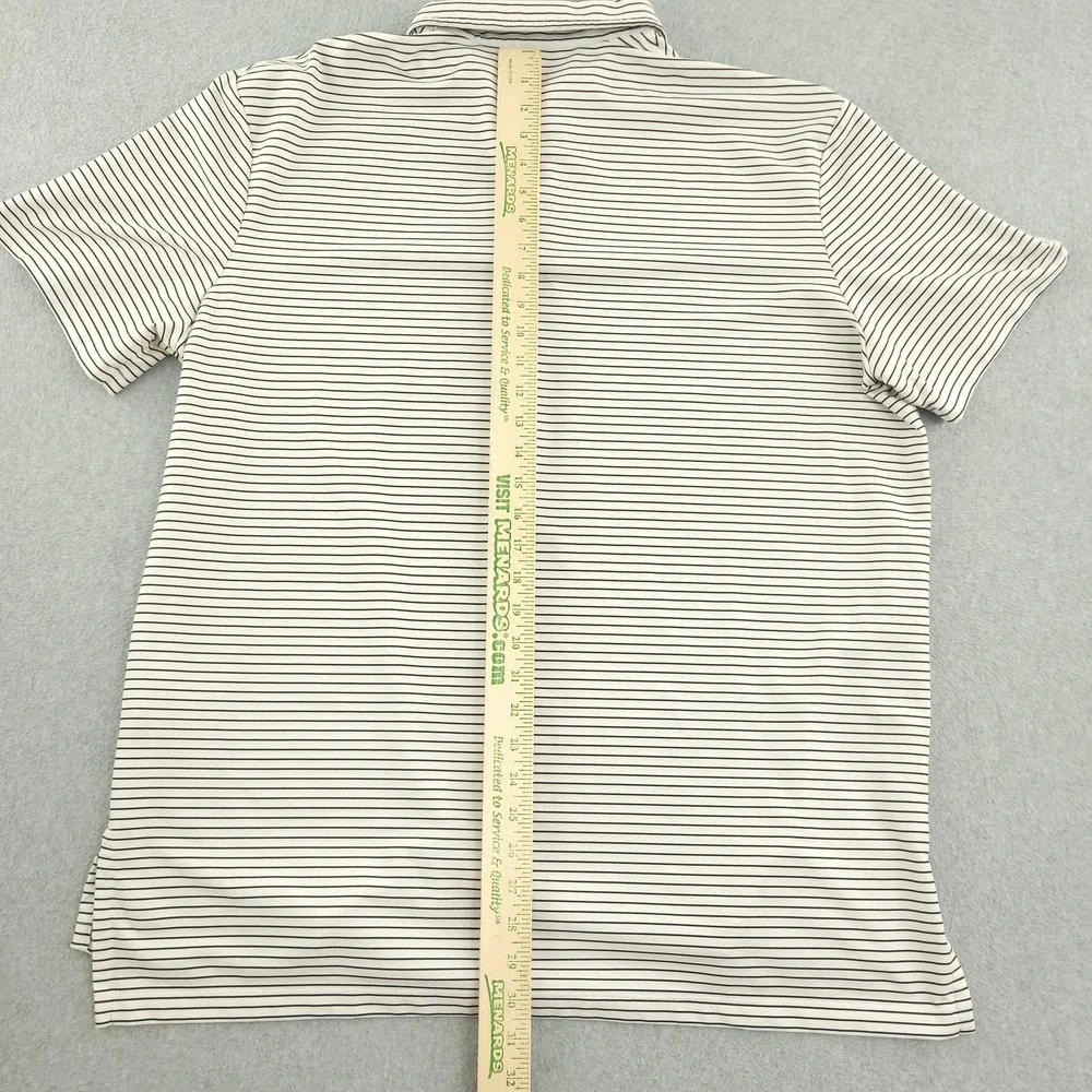 Polo Ralph Lauren Polo Shirt Mens L White Stripe Pony Logo Golf Stretch Top